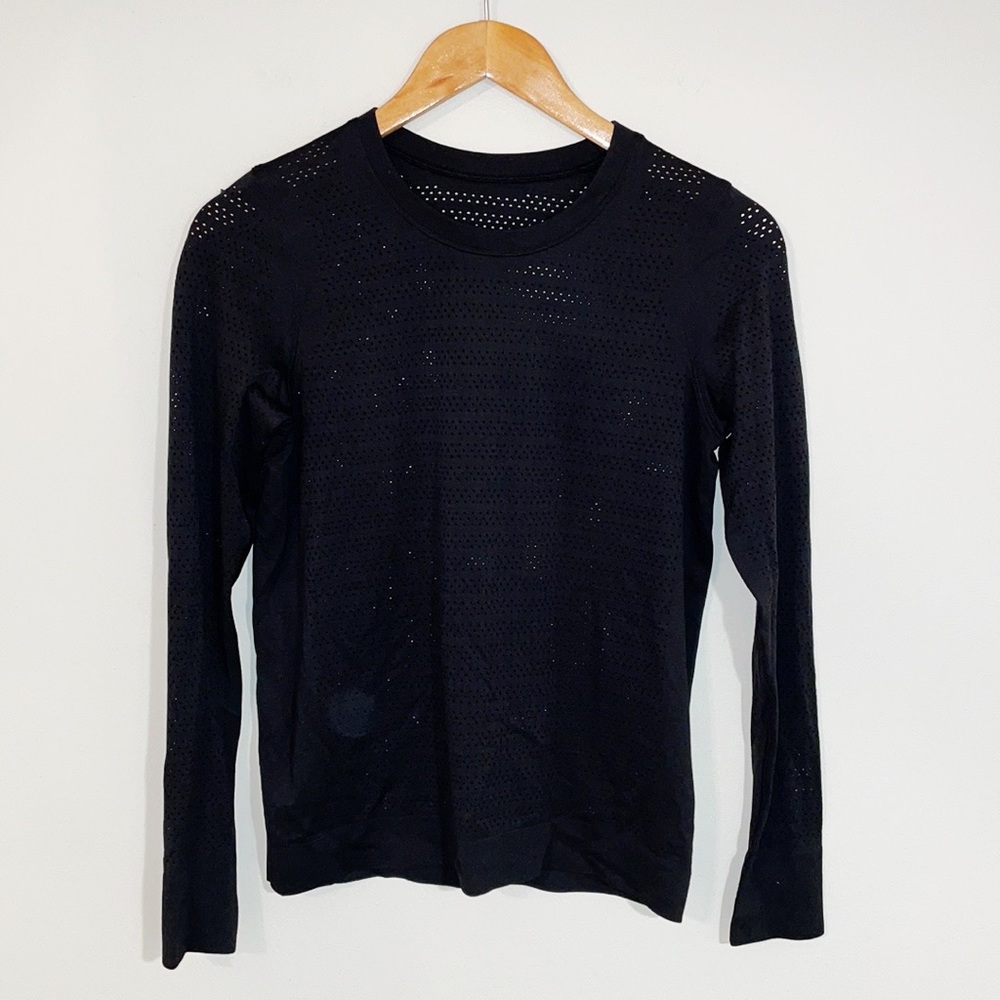 LULULEMON Breeze By Long Sleeve Squad Black Size 4/6 - Picture 4 of 7